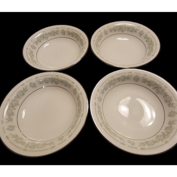 Noritake Ivory China Pattern Lexine 7007 Set of Four Soup Bowls Vintage - Picture 5 of 8